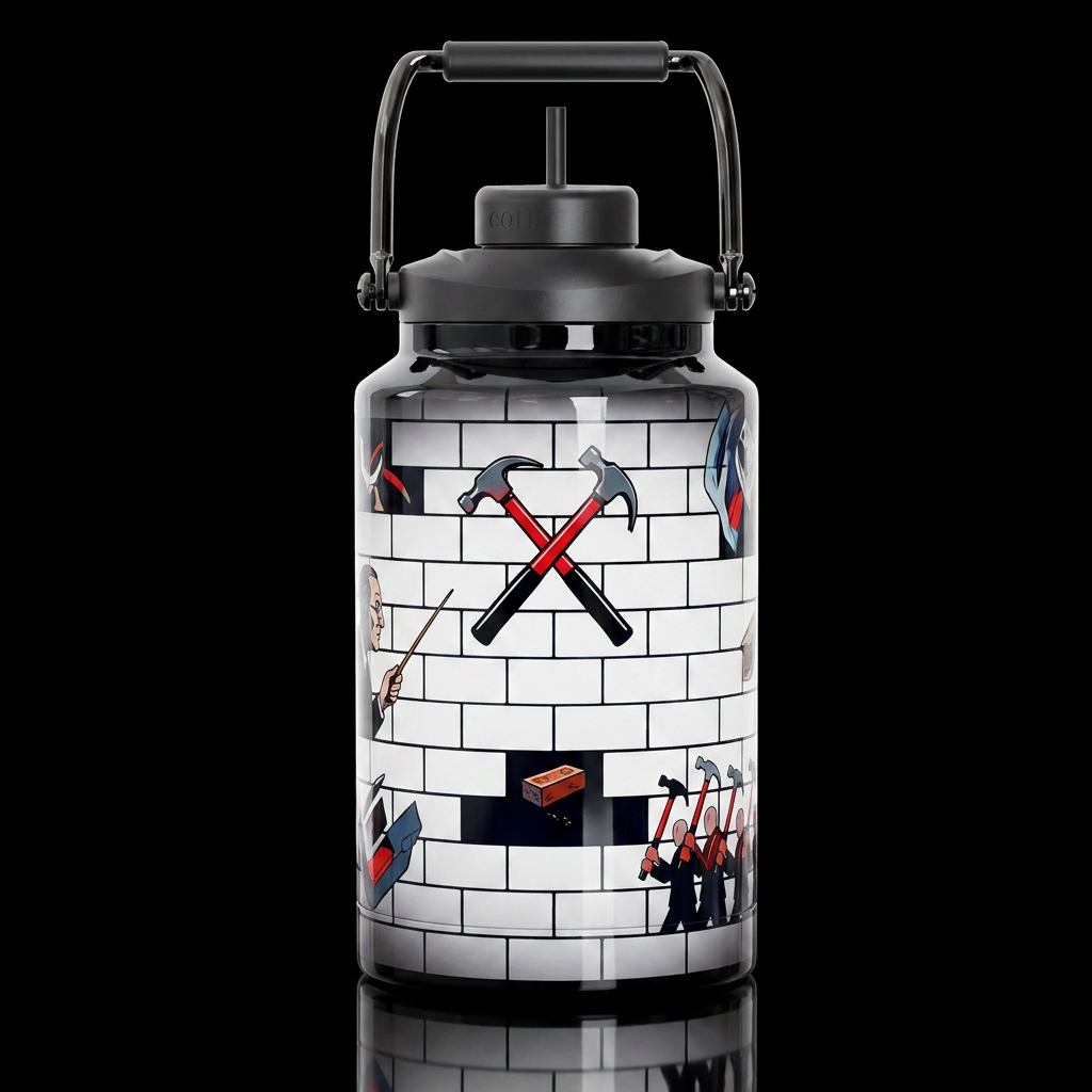 Pink Floyd The Wall immersion high gloss water bottle design