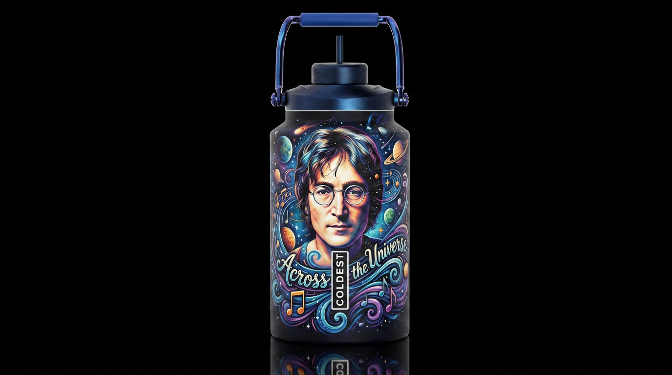 Rock and roll John Lennon A cross the universe, re... water bottle design