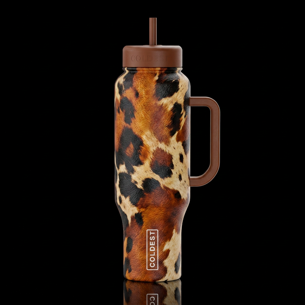 Leather cow skin water bottle design