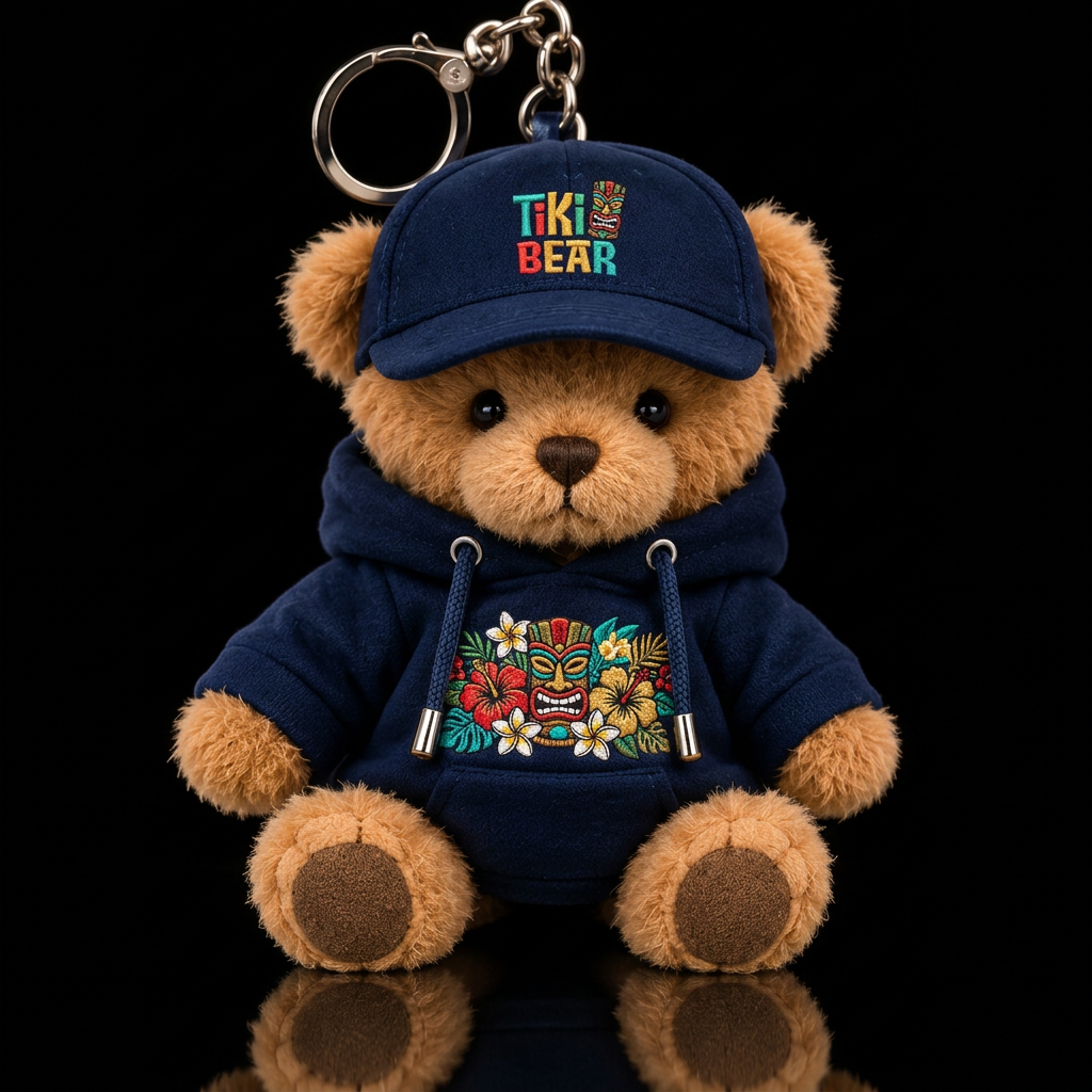 Tiki Hawaiian bear water bottle design