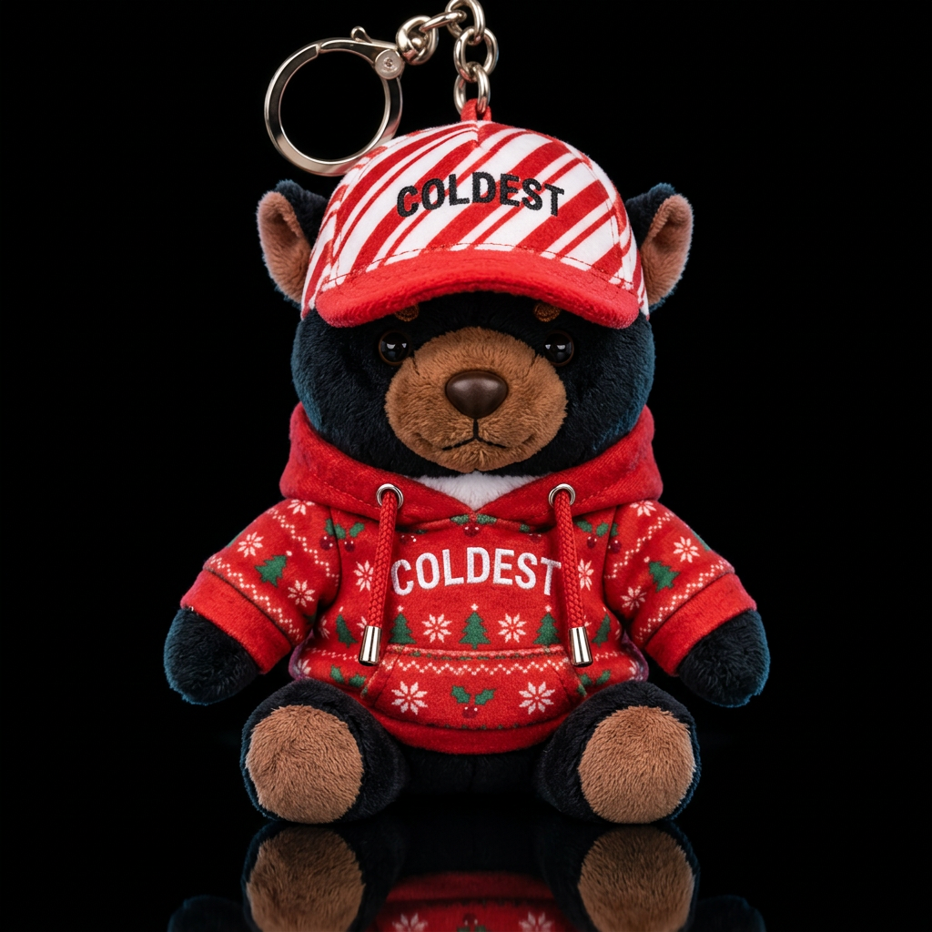 Tasmanian devil Christmas outfit and hat water bottle design