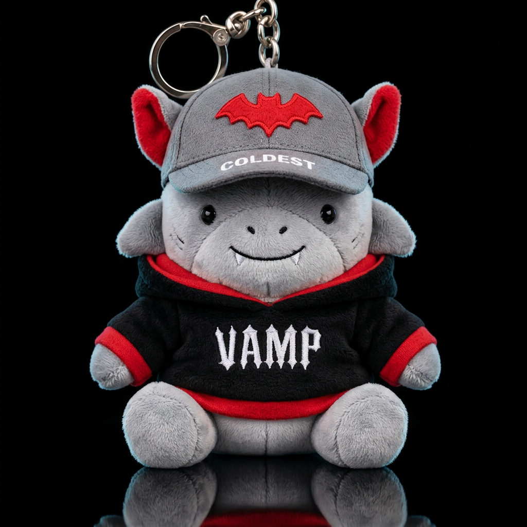 grey shark with vampire outfit and hat water bottle design