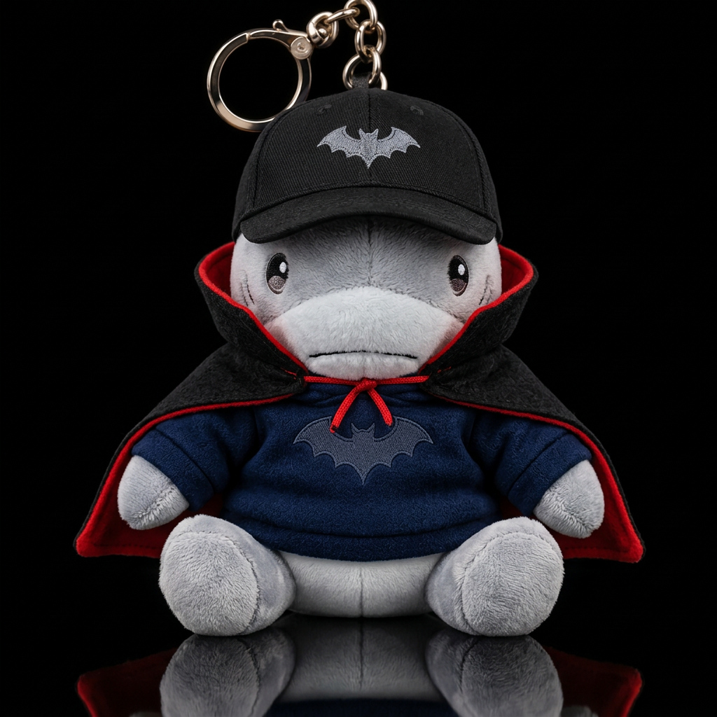 grey shark with vampire outfit and hat water bottle design