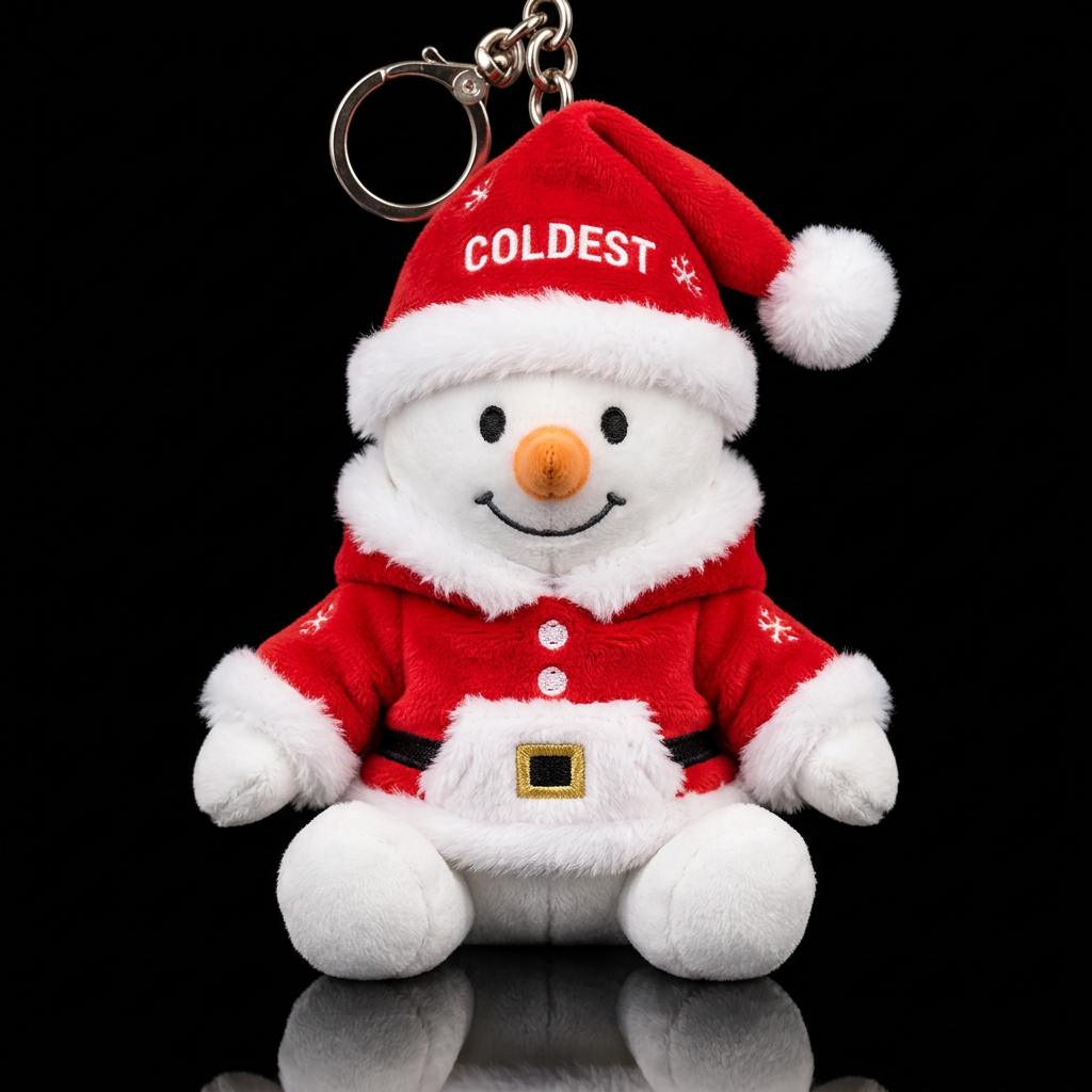 snowman in a Santa outfit and hat water bottle design