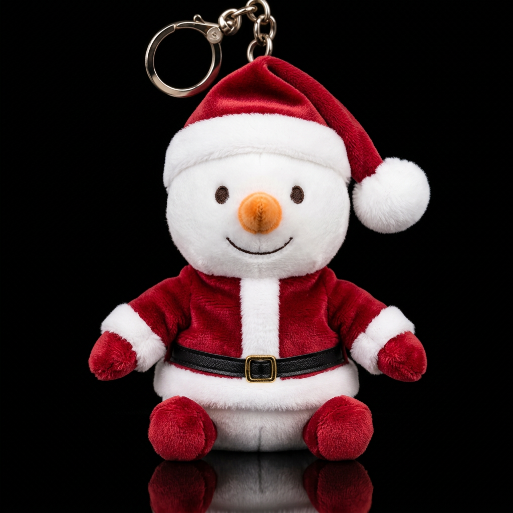 snowman in a Santa outfit and hat water bottle design