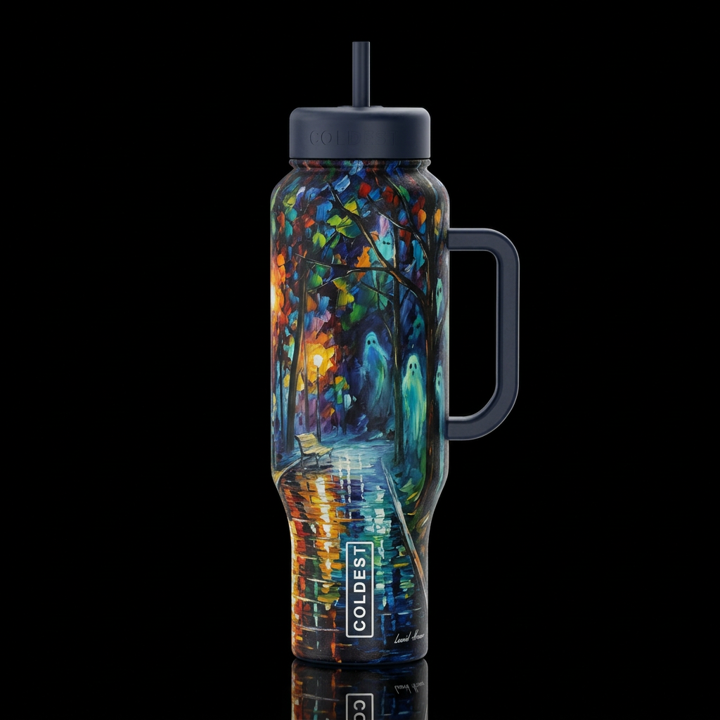 Secrets In The Shadows inspired by Leonid Afremov ... water bottle design