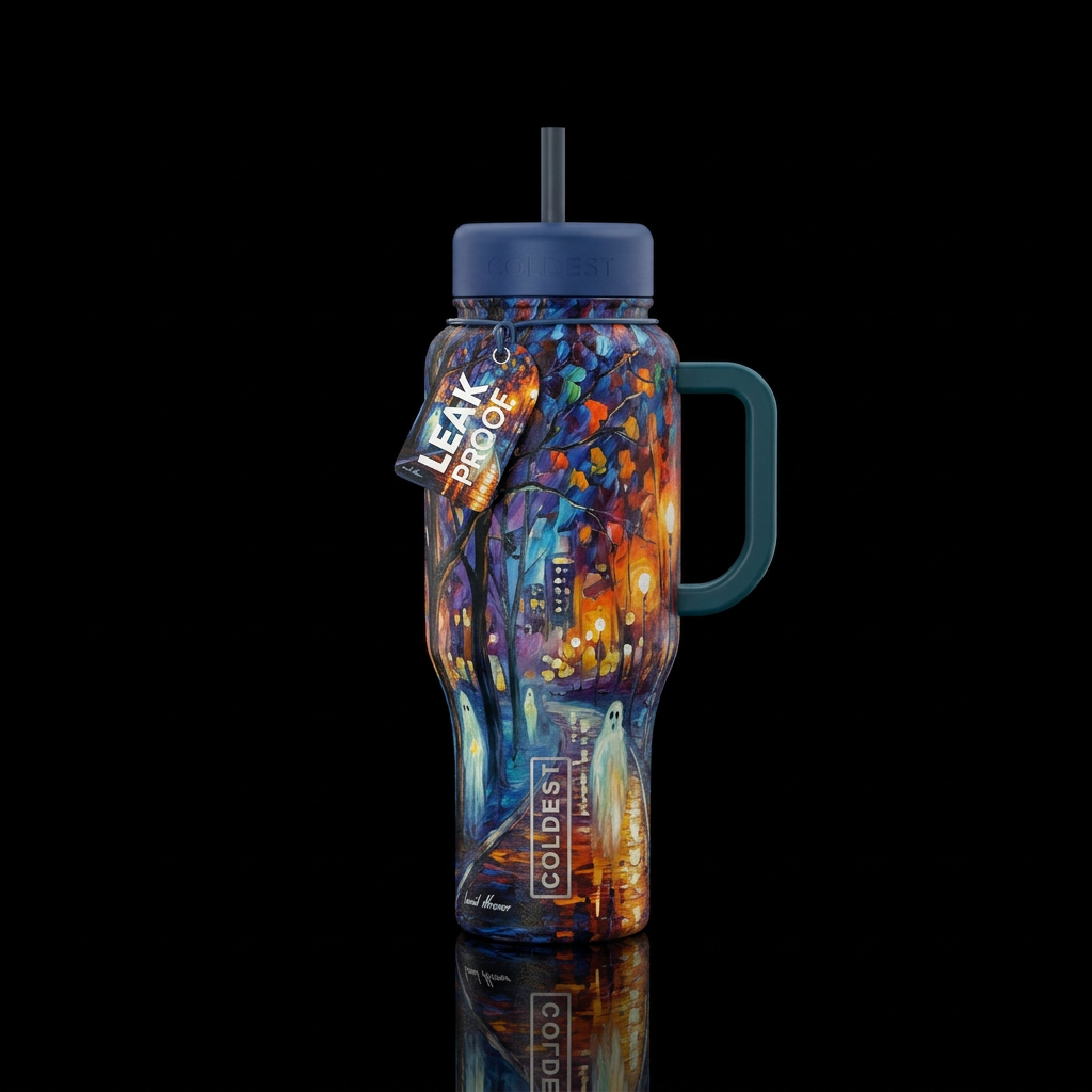 Secrets In The Shadows inspired by Leonid Afremov ... water bottle design
