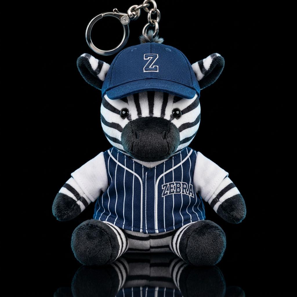Zebra with a baseball costume and hat water bottle design