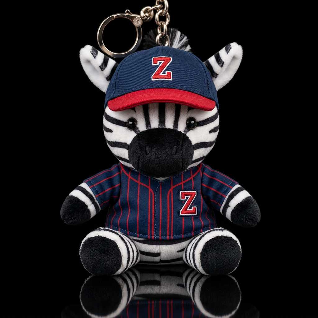 Zebra with a baseball costume and hat water bottle design