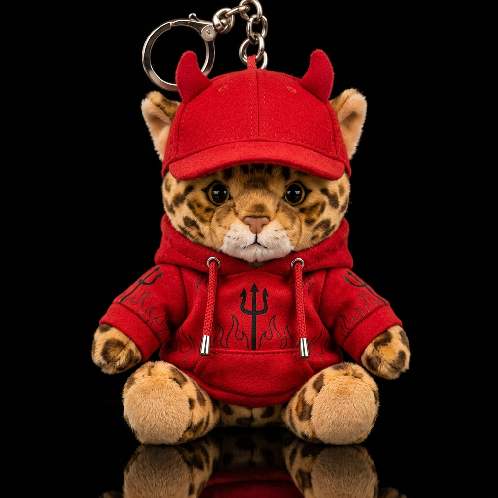Bengal cat with a devil costume and hat water bottle design