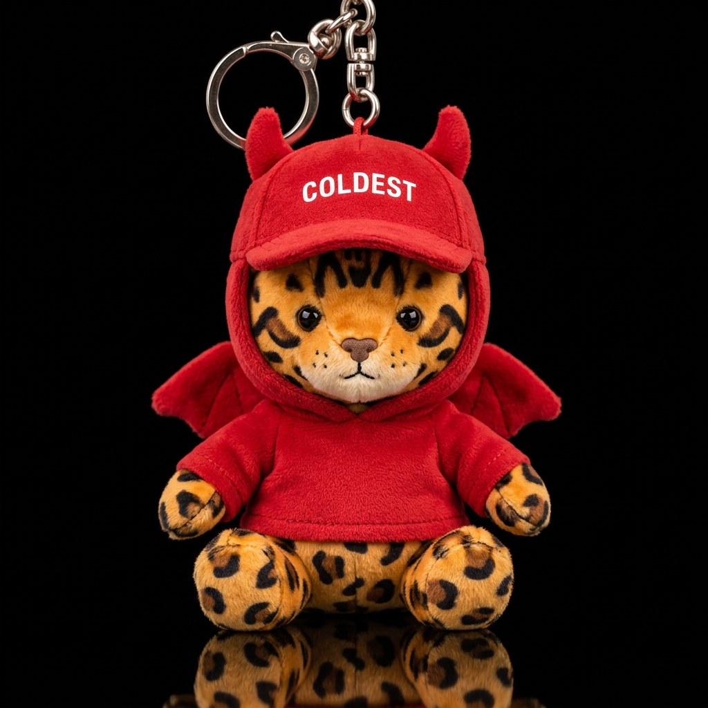 Bengal cat with a devil costume and hat water bottle design