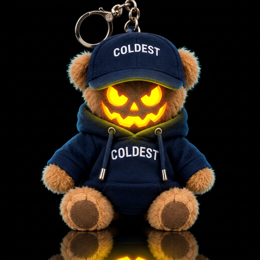 Halloween jack o lantern with glowie neon yellow e... water bottle design