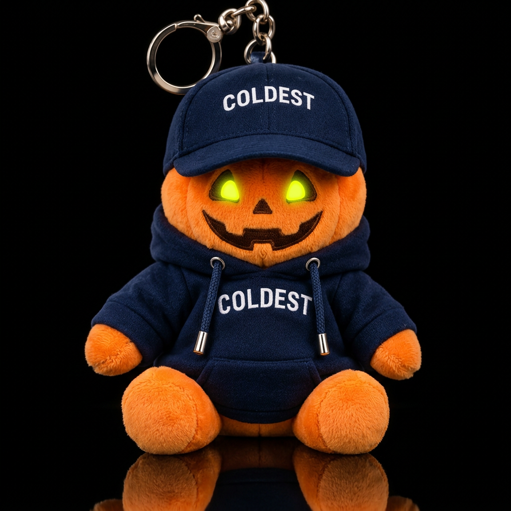 Halloween jack o lantern with glowie neon yellow e... water bottle design