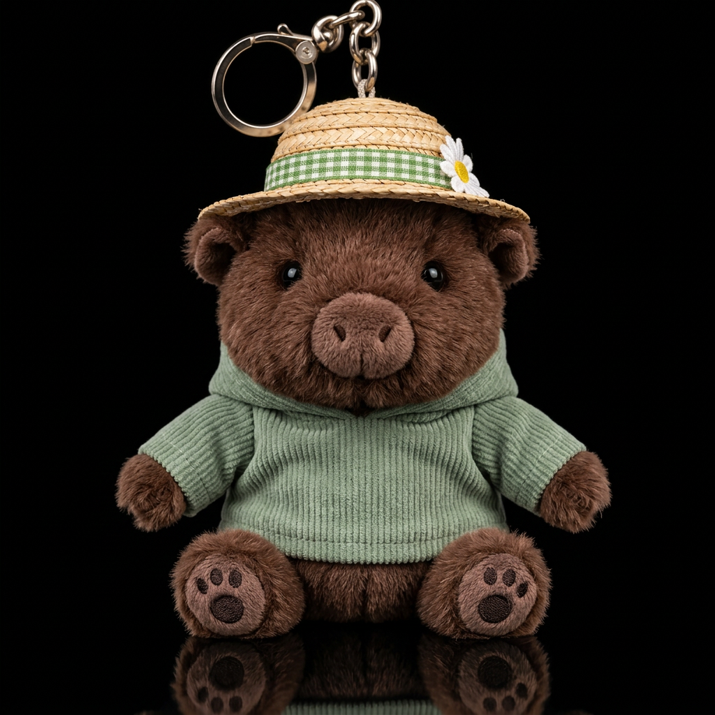 guinea hog with, garden outfit and hat water bottle design