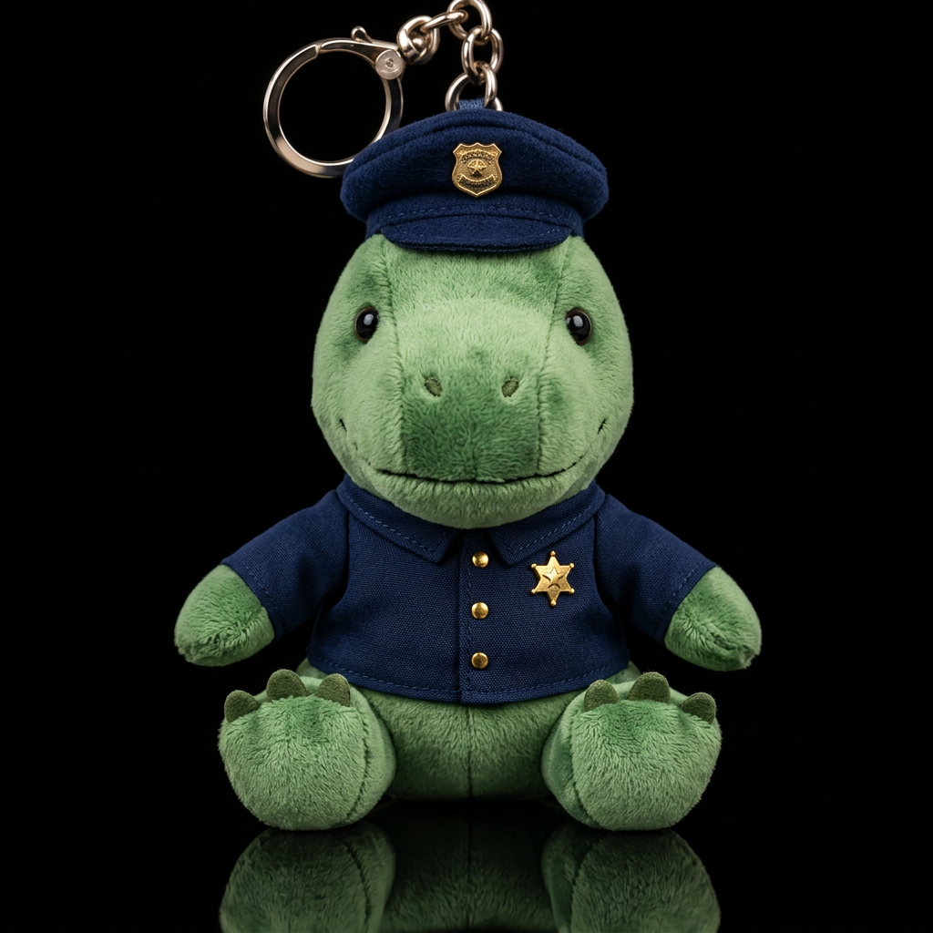 T rex dinosaur police officer outfit and hat water bottle design