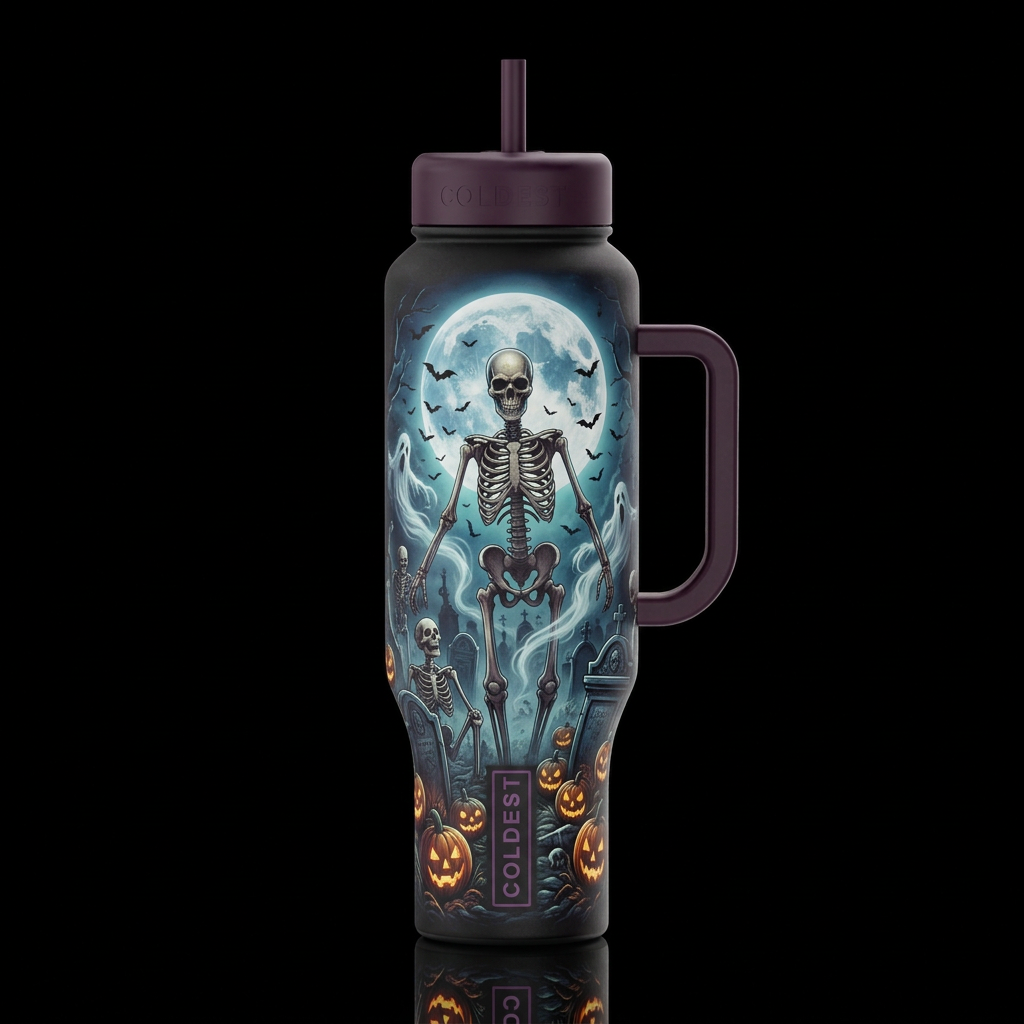 archaeology giant skeletons in a cemetery floating... water bottle design