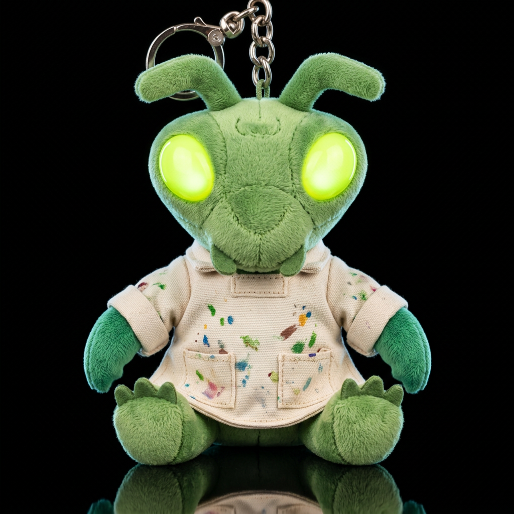 praying mantis with glowie neon eyes, water bottle design