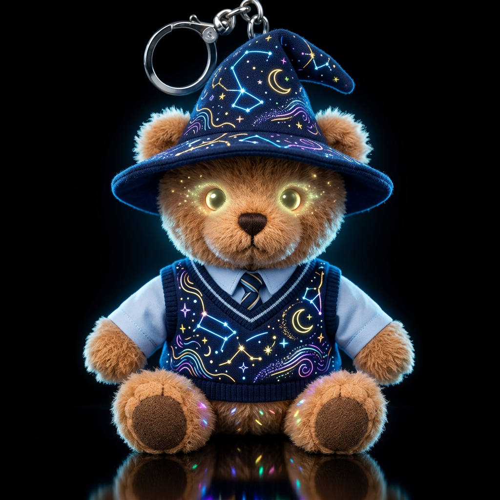 wizard glowie eyes and a starry night line art neo... water bottle design