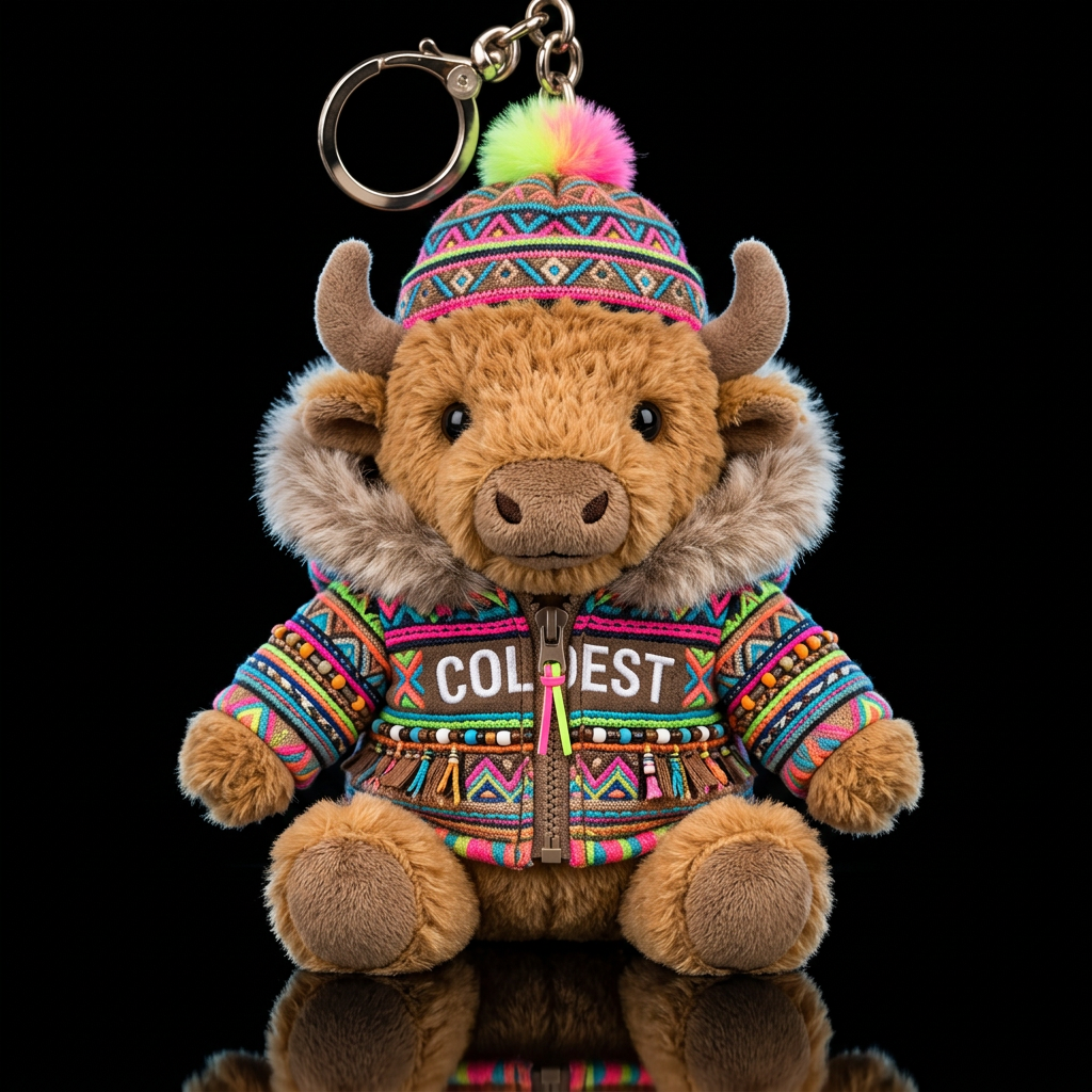 Buffalo with a whimsical Boho Tribal animal costum... water bottle design