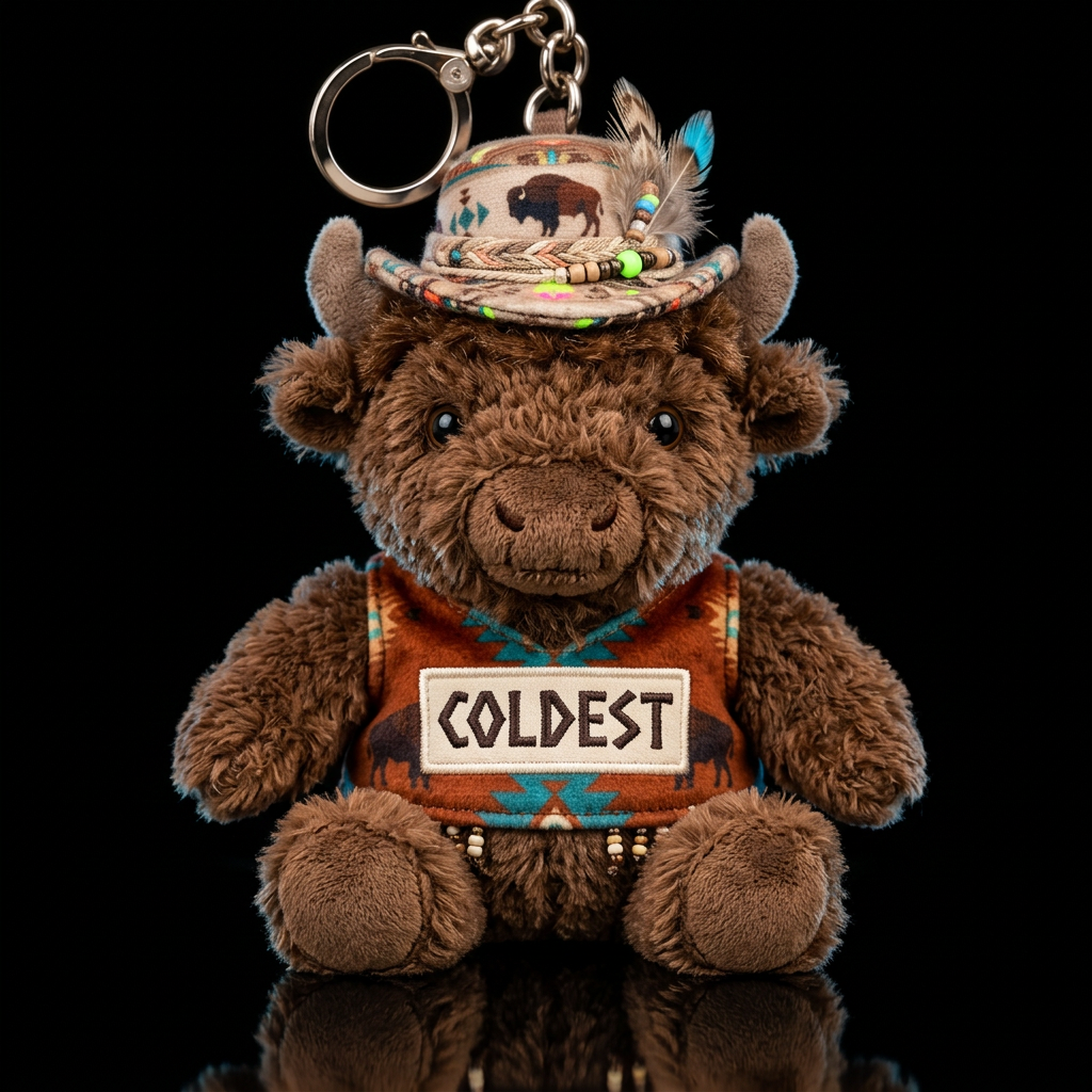 Buffalo with a whimsical Boho Tribal animal costum... water bottle design