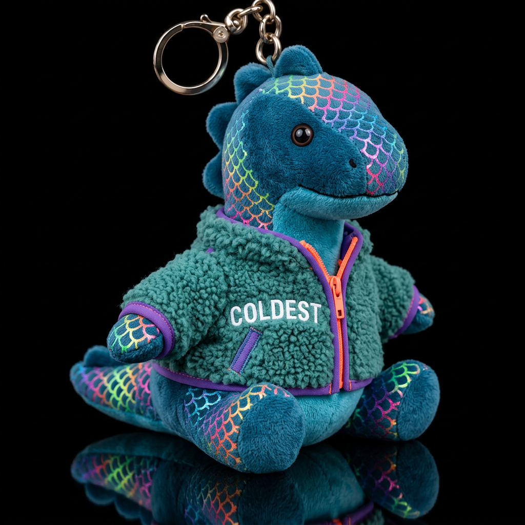 colorful lochness monster with, neon scales water bottle design