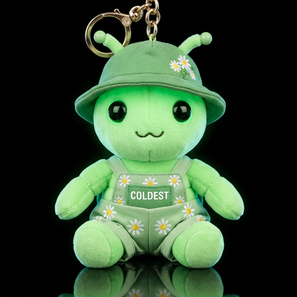 glowie green grass hopper with a daisy garden outf... water bottle design