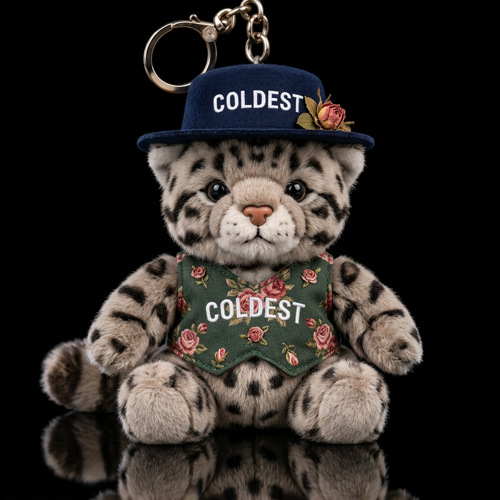 Andean mountain cat rose garden outfit and hat water bottle design
