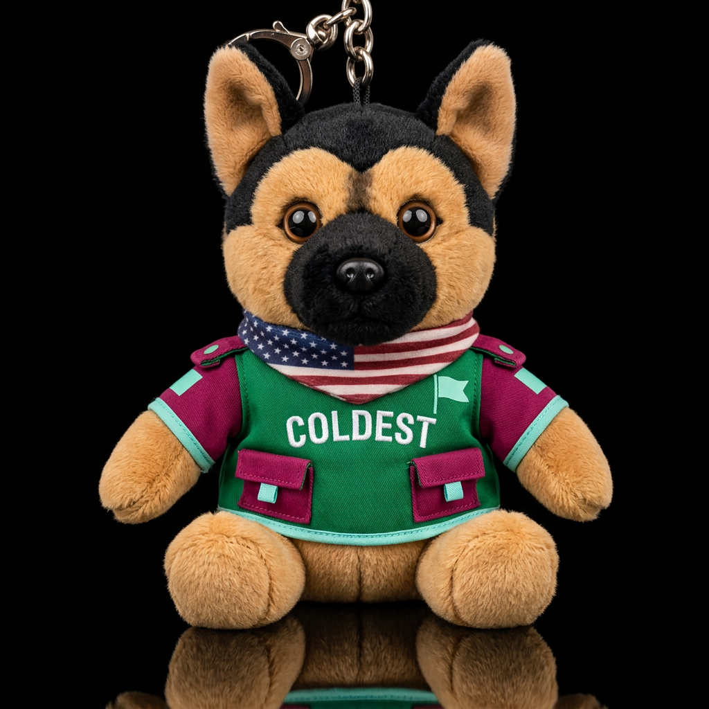 German shepherd dog American flag, scarf with patr... water bottle design