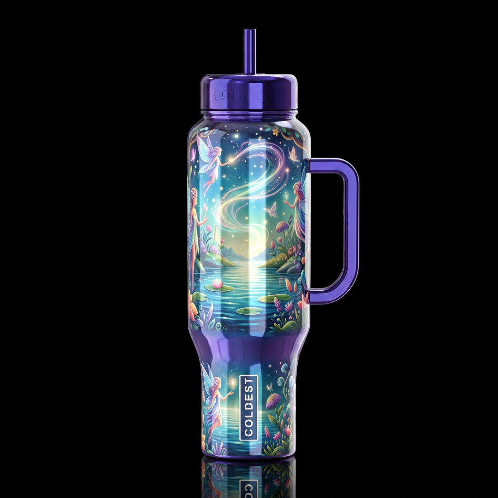 fairy goddess spiritual magical landscape calm wat... water bottle design