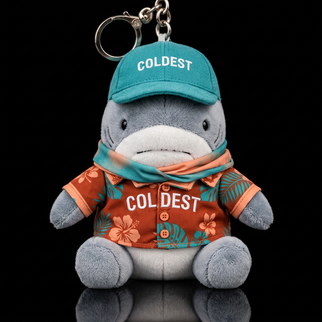 Bull shark with, scarf Hawaii outfit and hat water bottle design