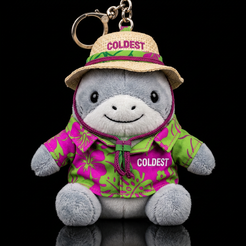 Bull shark with, scarf Hawaii outfit and hat water bottle design