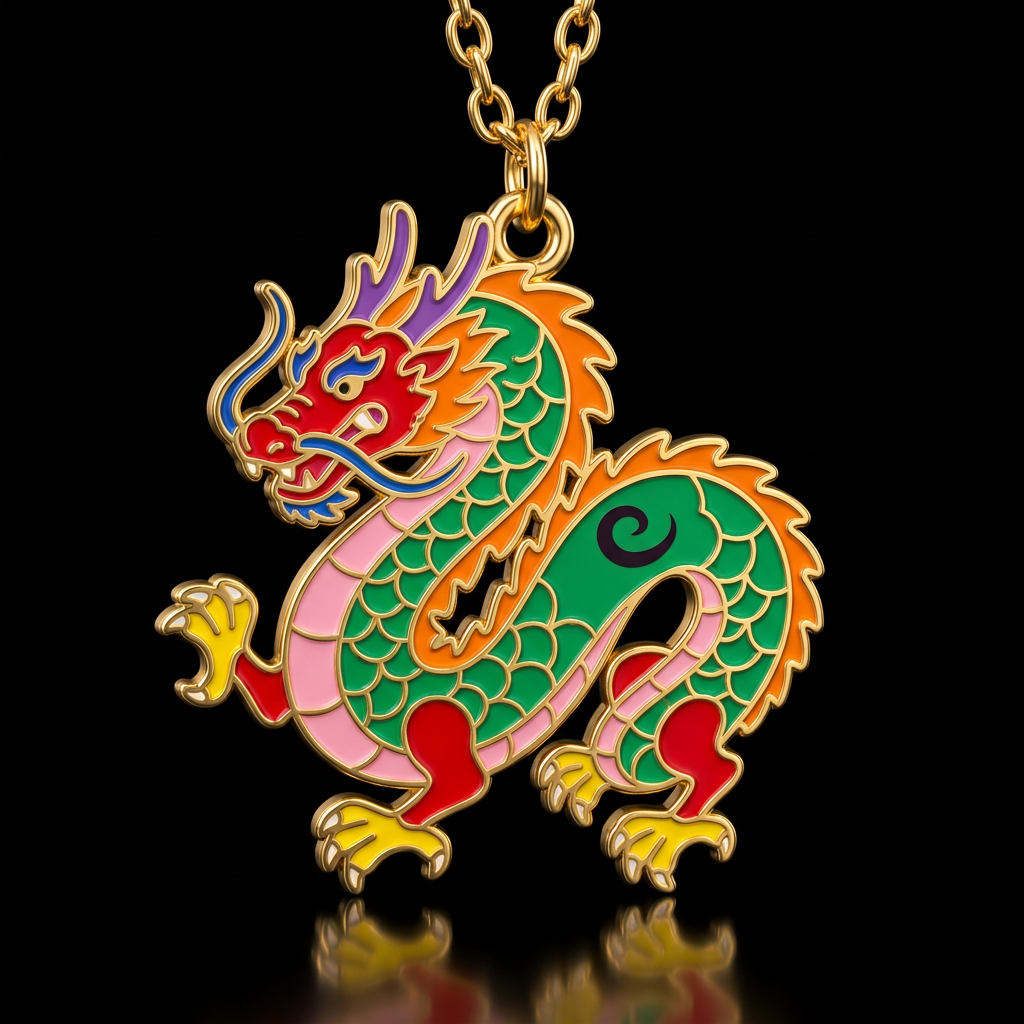 chinese dragon red green orange pink purple blue a... water bottle design