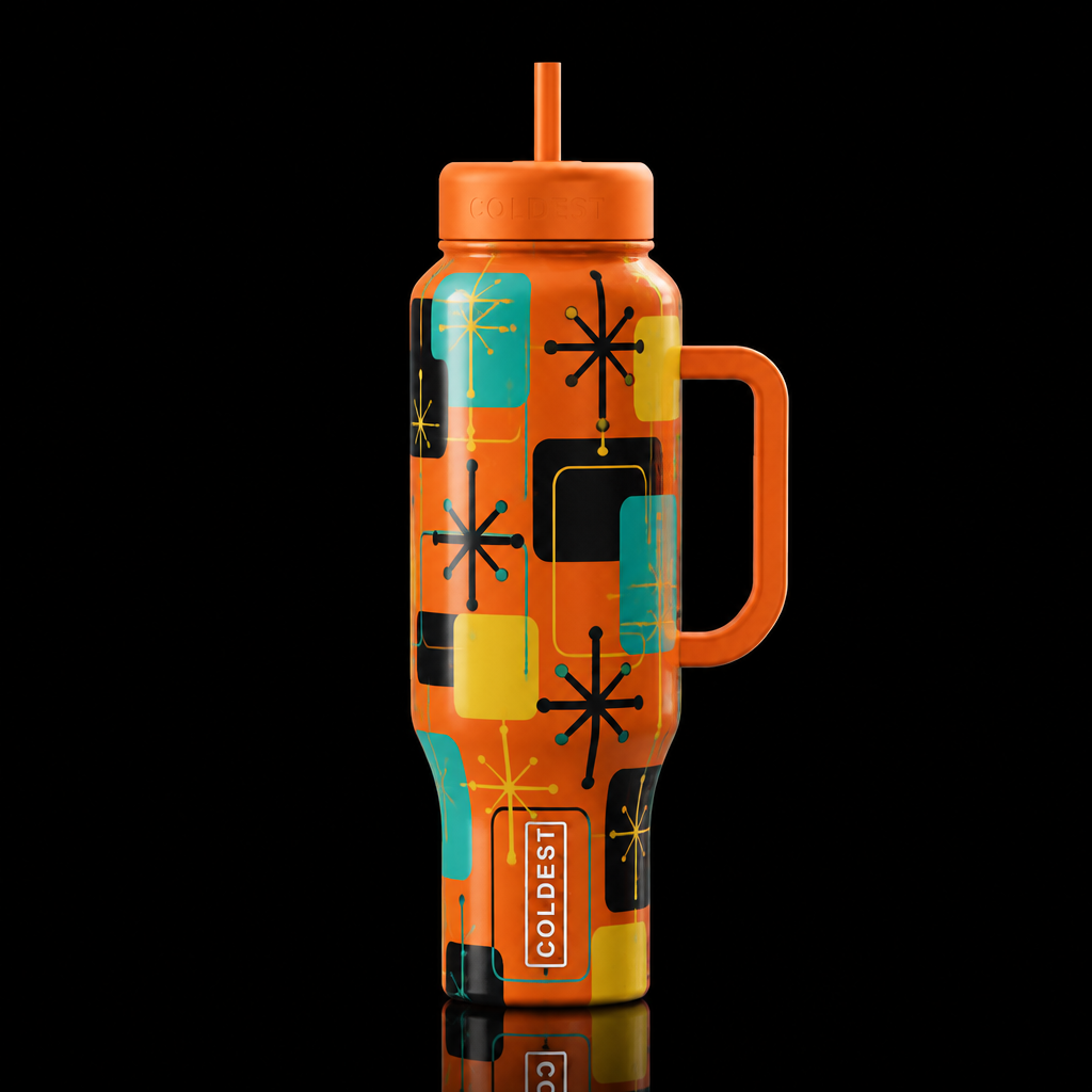 mid centursy modern atomic starburst geometric rec... water bottle design