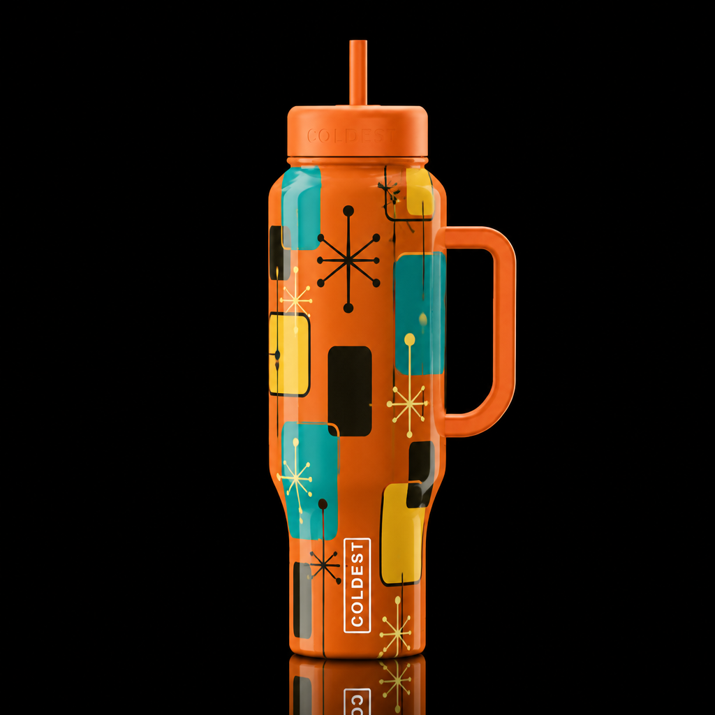 mid centursy modern atomic starburst geometric rec... water bottle design