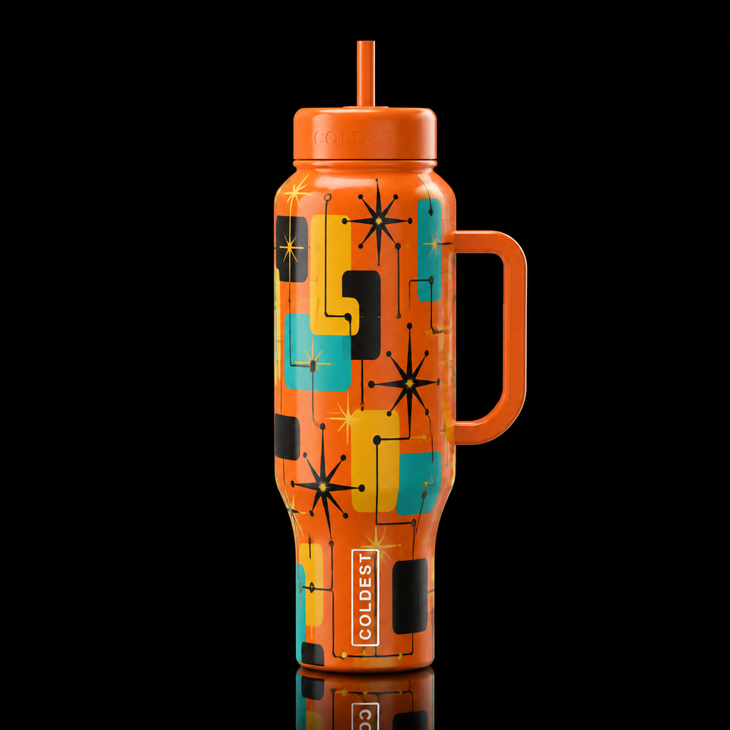 mid centursy modern atomic starburst geometric rec... water bottle design