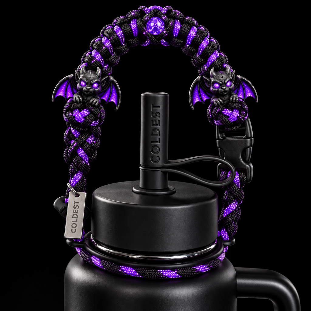 baby gargoyles black glowie purple water bottle design