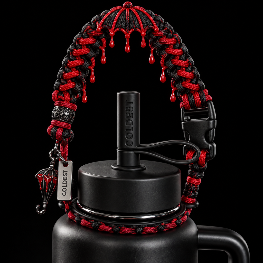 jack the rippers bloody umbrella black and crimson... water bottle design