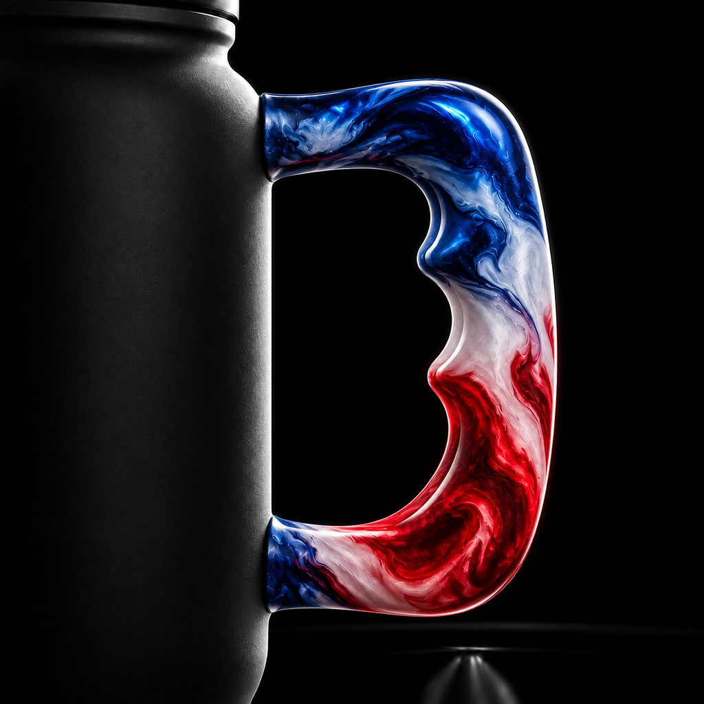 whimsical ombre ink alcohol abstract American flag... water bottle design