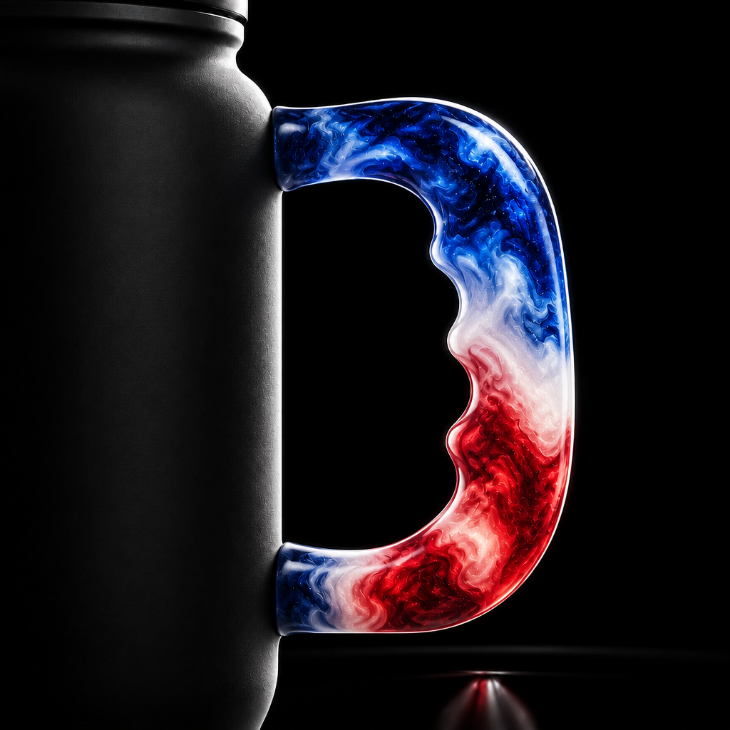 whimsical ombre ink alcohol abstract American flag... water bottle design