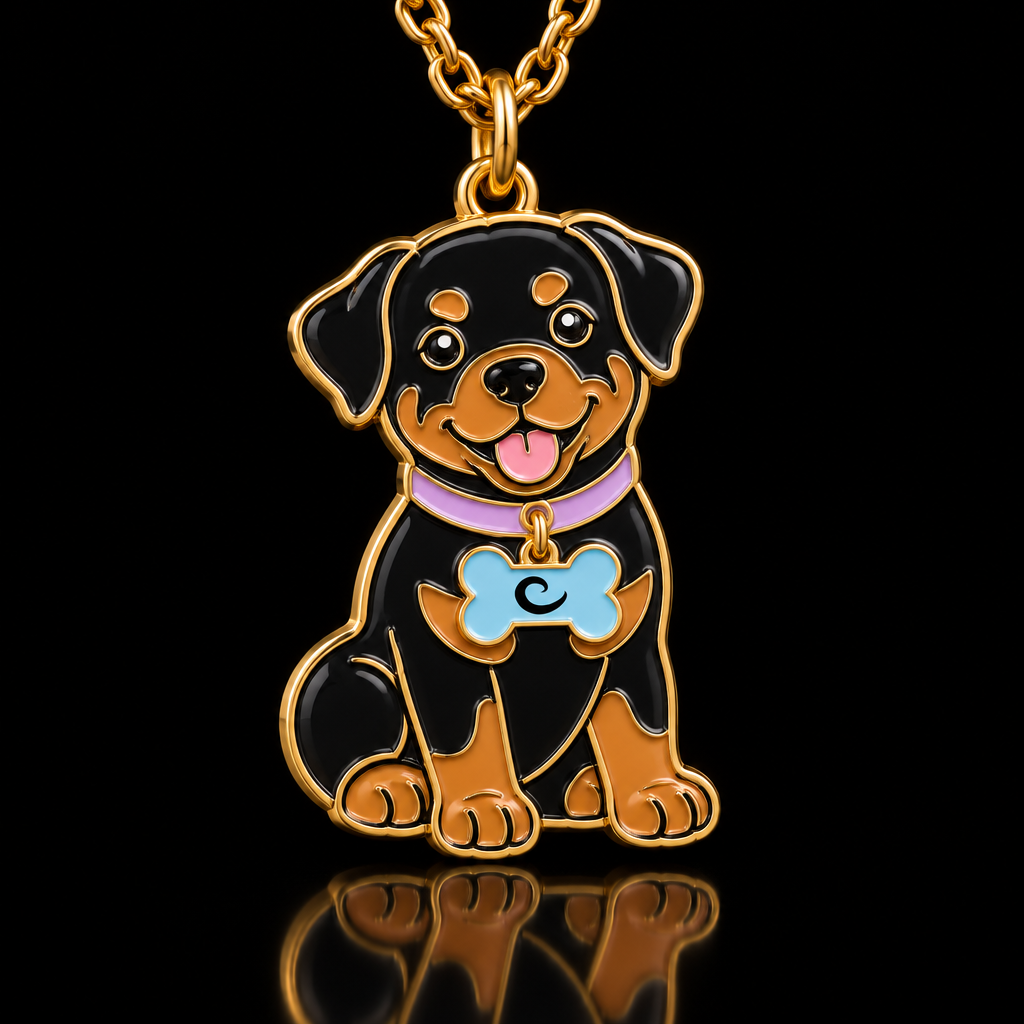 rottweiler dog with bone water bottle design