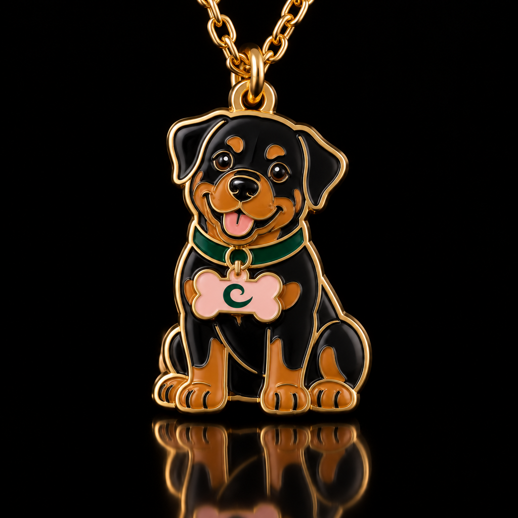 rottweiler dog with bone water bottle design