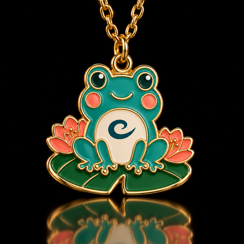 frog flowers lily pad water bottle design