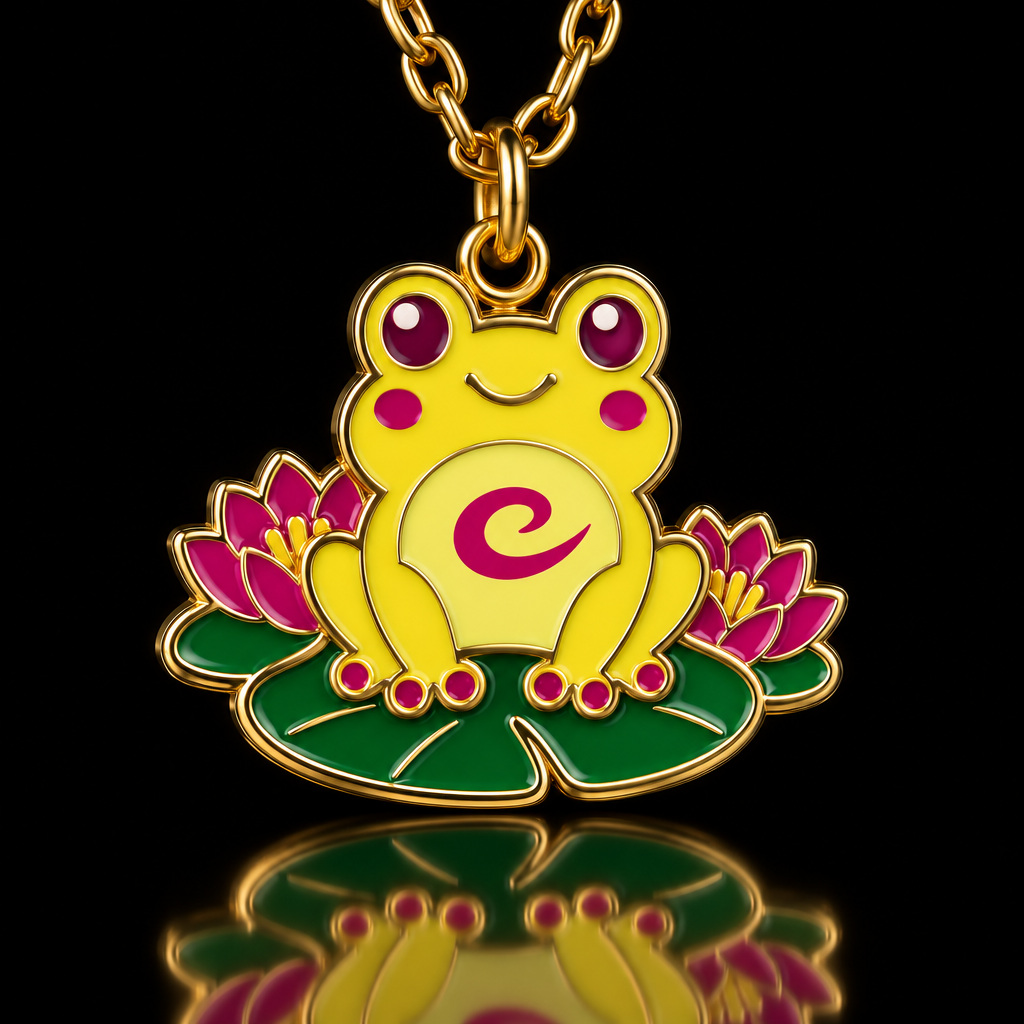 frog flowers lily pad water bottle design
