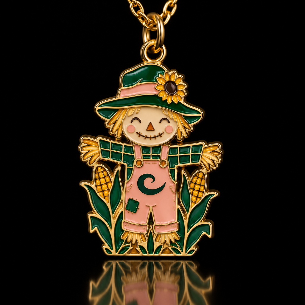 Halloween scarecrow surrounded by corn field water bottle design