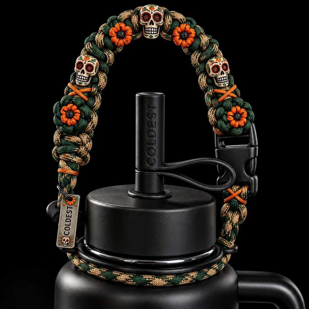 colorful Halloween zombie day of the dead water bottle design
