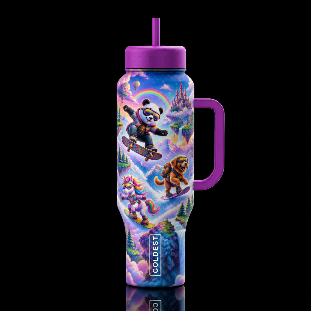 kaleidoscope, whimsical, magical wonderland of col... water bottle design