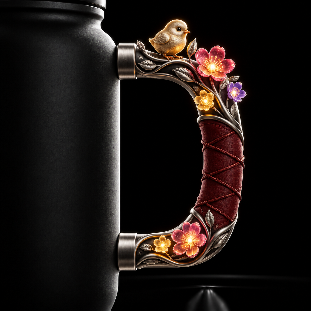 chick lets flowers colorful glowie water bottle design