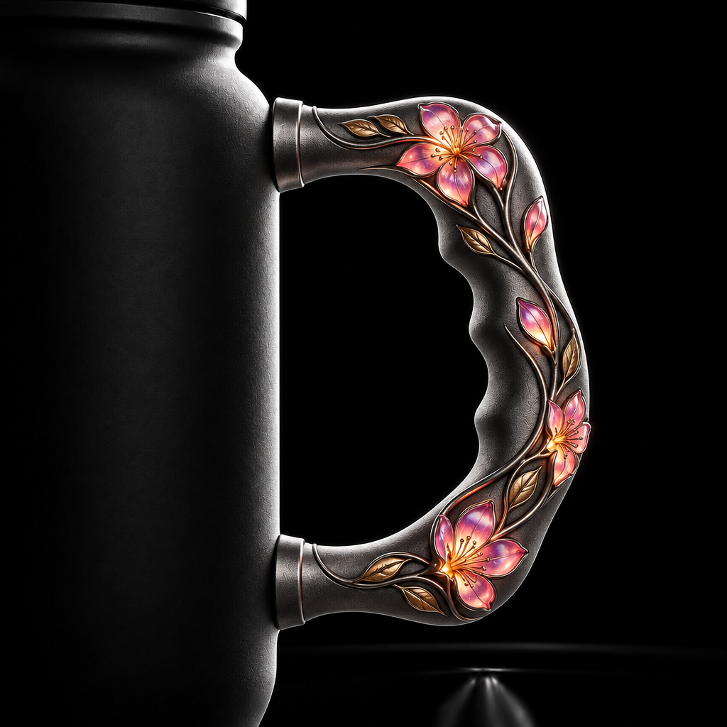chick lets flowers colorful glowie water bottle design