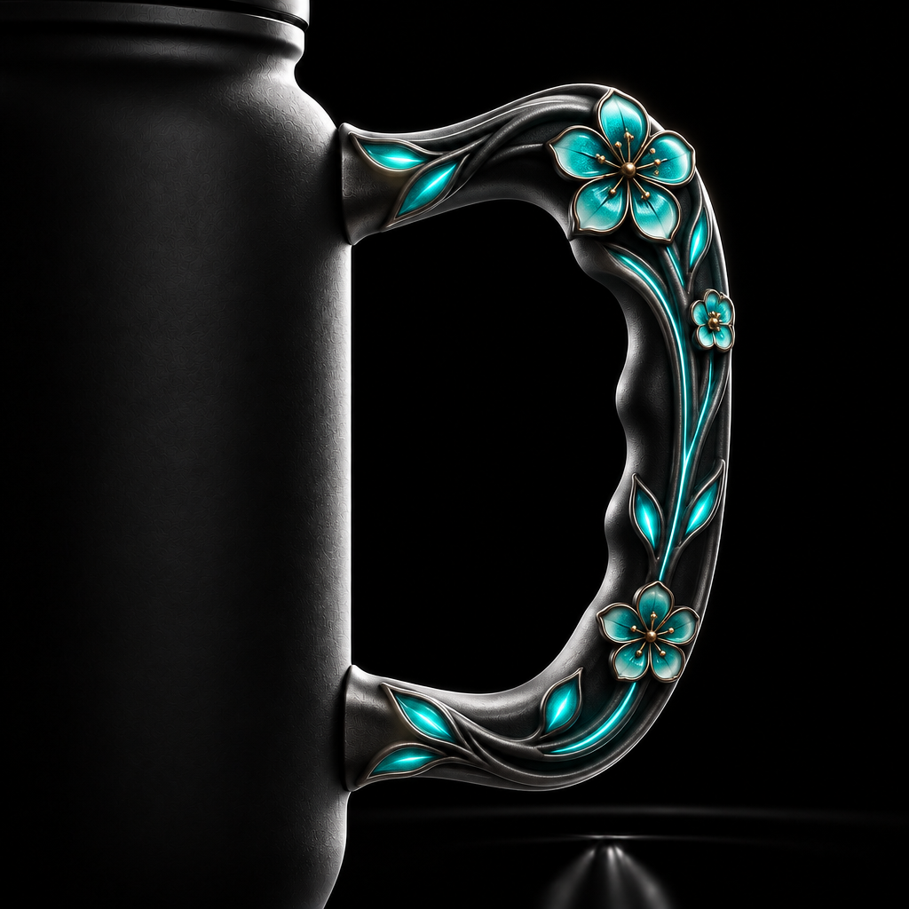 chick lets flowers colorful glowie water bottle design