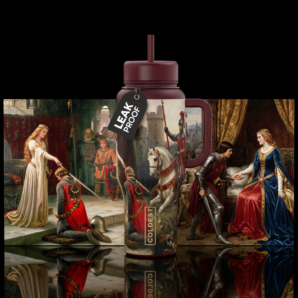 Edmund Blair Leighton painting water bottle design